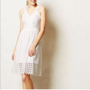 Anthropologie Leifsdottir Fit-and-Flare Lila Eyelet Dress